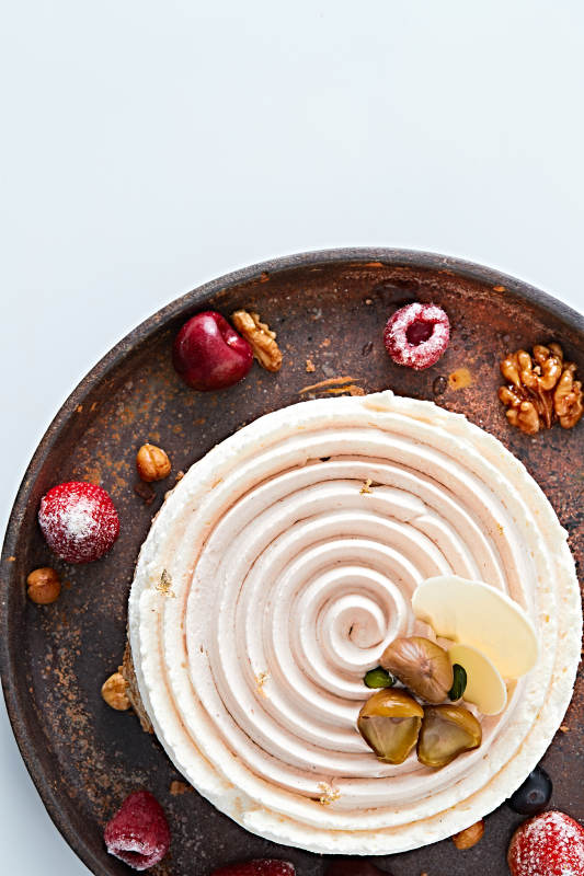 香烤坚果碎烧板栗金箔冰激凌蛋糕图片