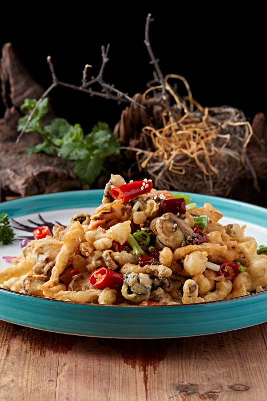 油炸海鲜山珍菌图片