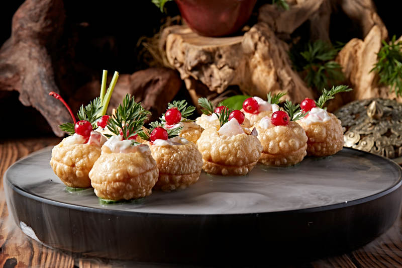 鲷鱼刺身沙拉果味脆皮球图片