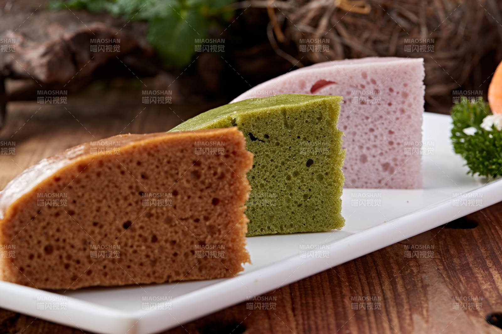 三色三味米糕图片