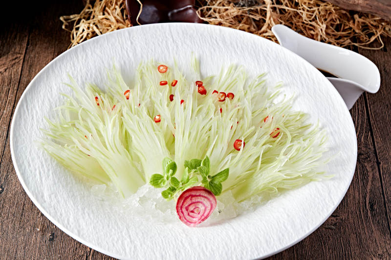 孔雀开屏西芹丝图片