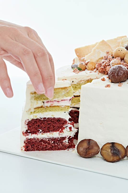 鲜奶油板栗坚果曲奇饼洛丽塔蛋糕图片