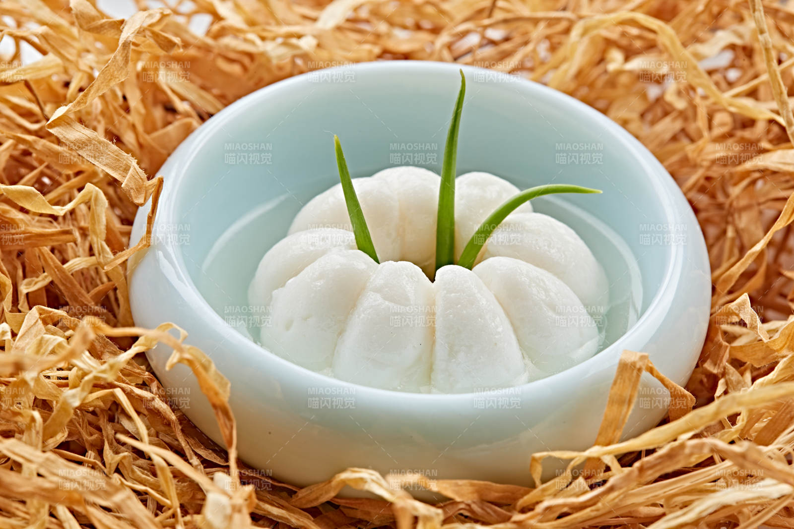 山竹造型的鸡蓉鱼糜图片