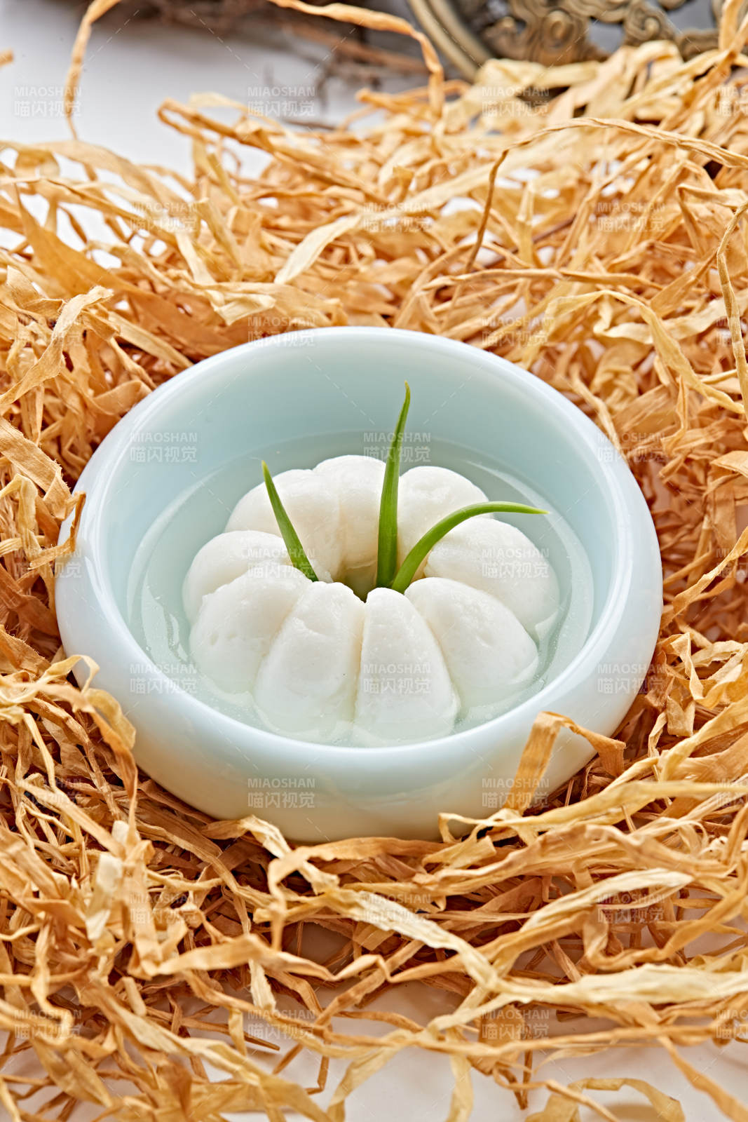 山竹造型的鸡蓉鱼糜图片