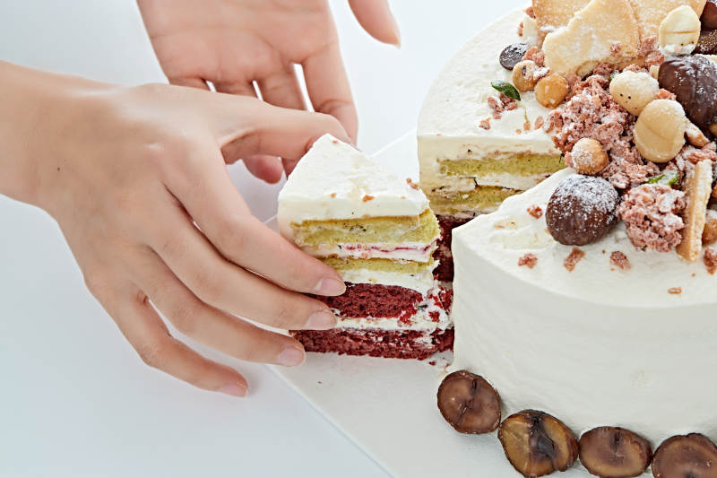 鲜奶油板栗坚果曲奇饼洛丽塔蛋糕图片