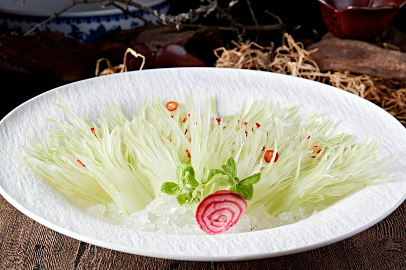 孔雀开屏西芹丝图片