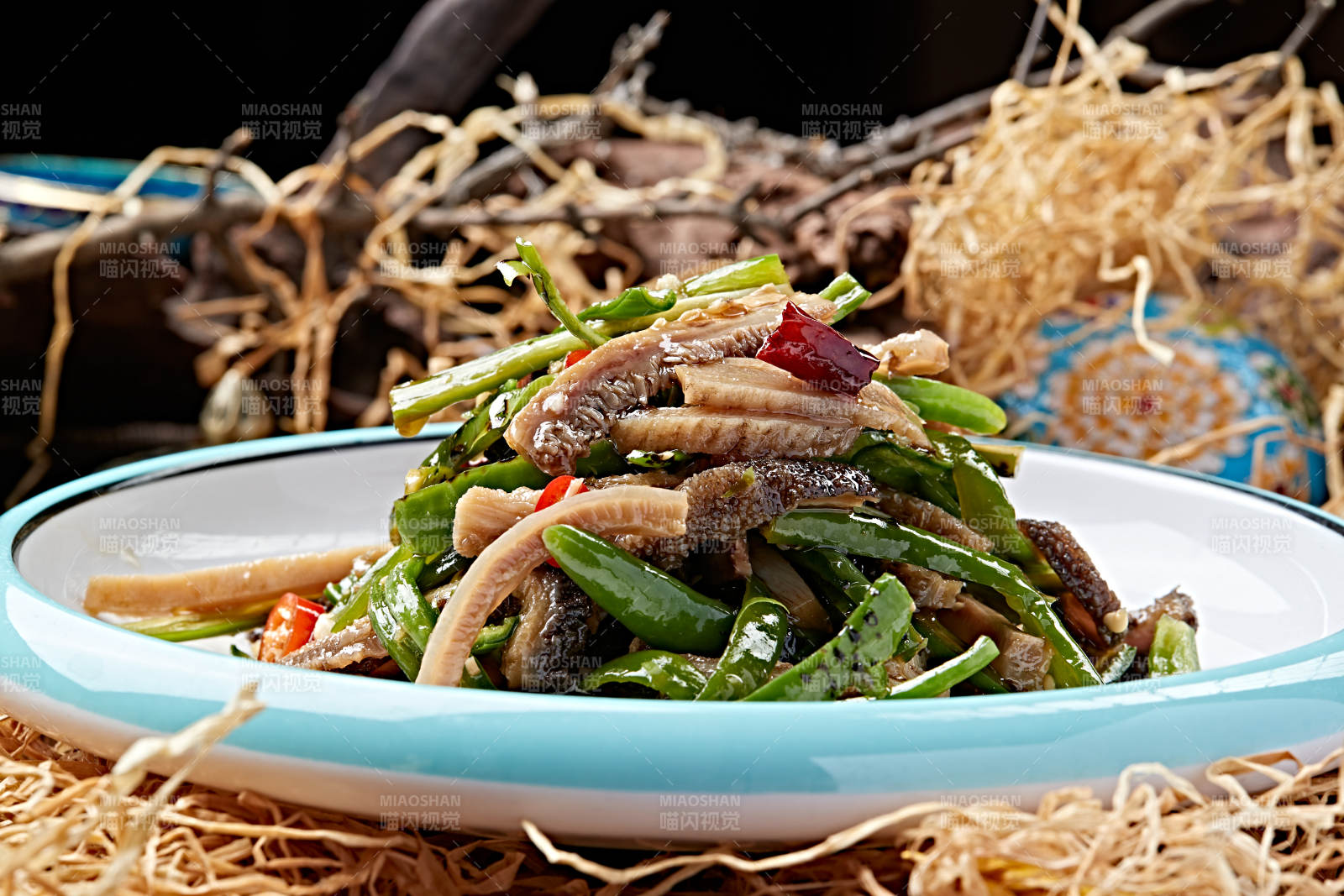 辣炒杭椒毛肚丝图片