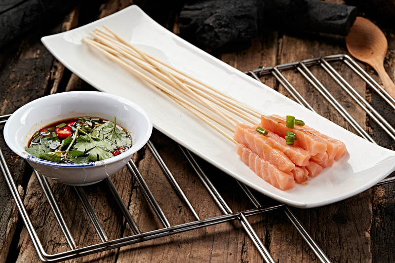 成都串串刺身三文鱼图片