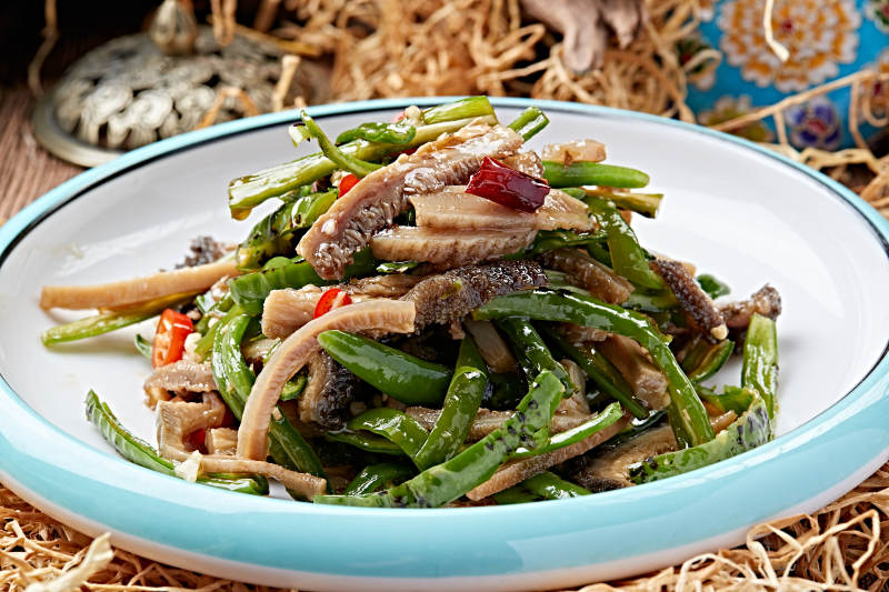 辣炒杭椒毛肚丝图片