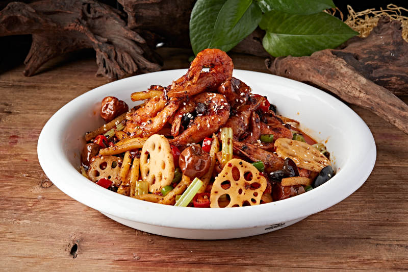 川味麻辣香锅虾图片