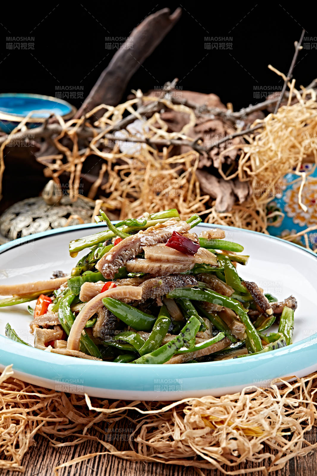 辣炒杭椒毛肚丝图片