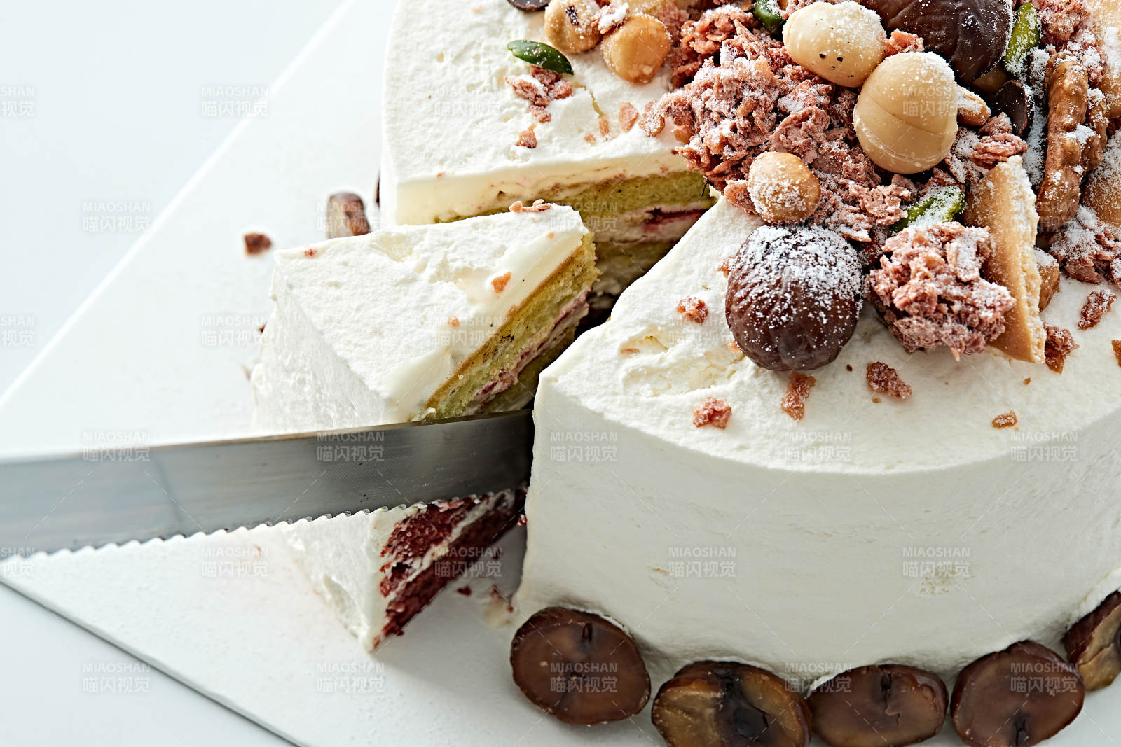 鲜奶油板栗坚果曲奇饼洛丽塔蛋糕图片