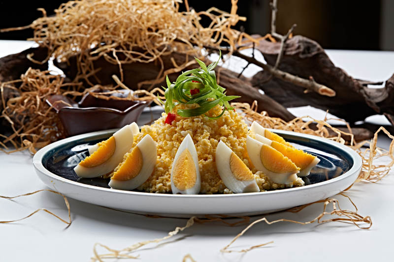 鸡蛋碎配水煮蛋图片