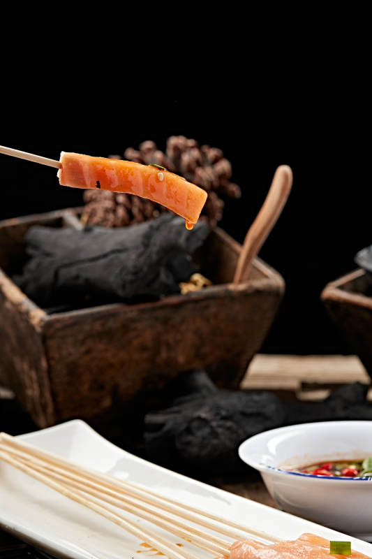 成都串串刺身三文鱼图片