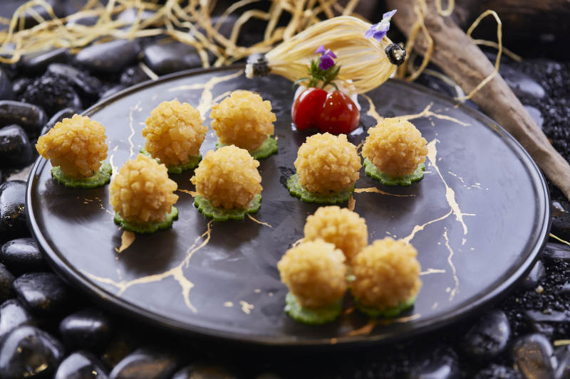 油炸虾泥薯泥丸图片