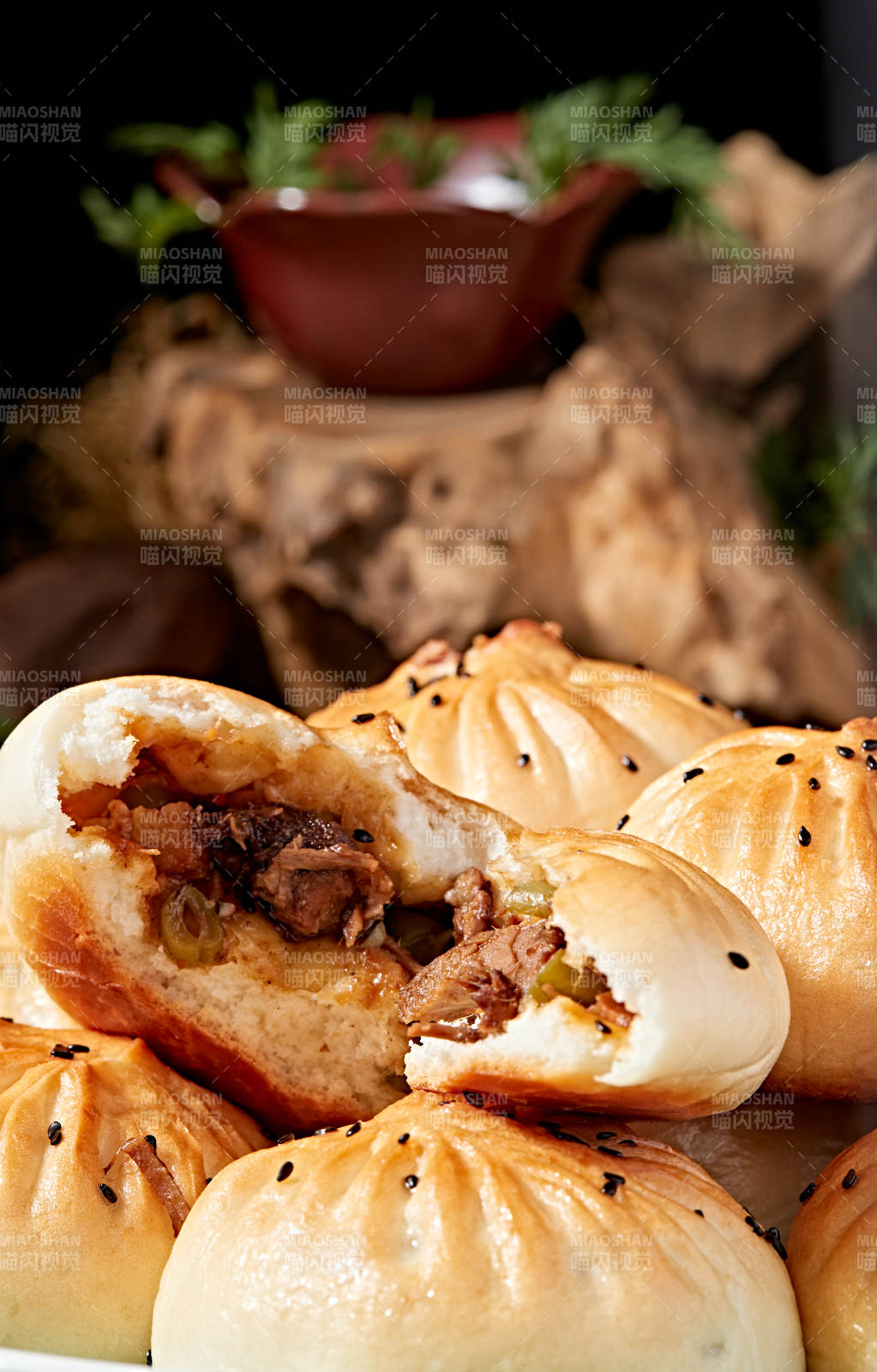 豆角酱羊肉馅烤包子图片