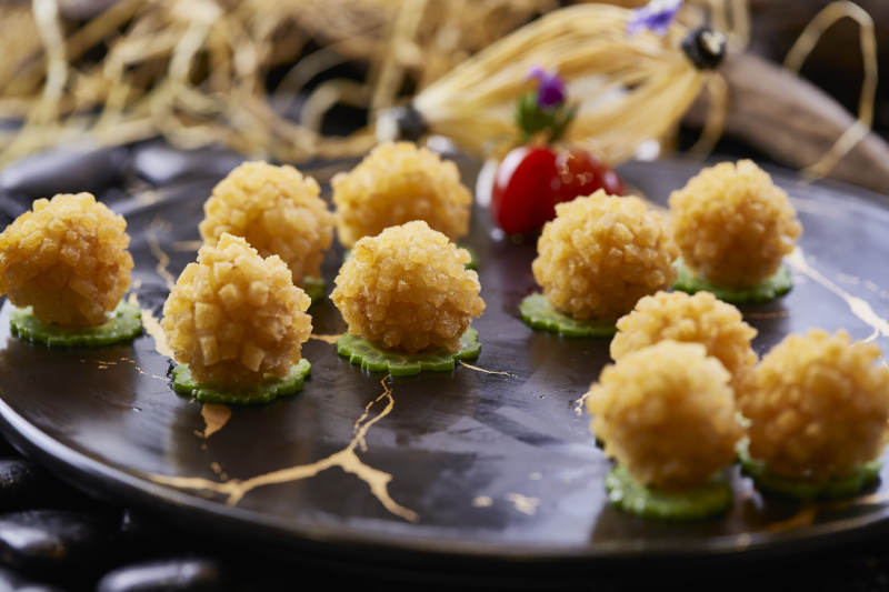 油炸虾泥薯泥丸图片