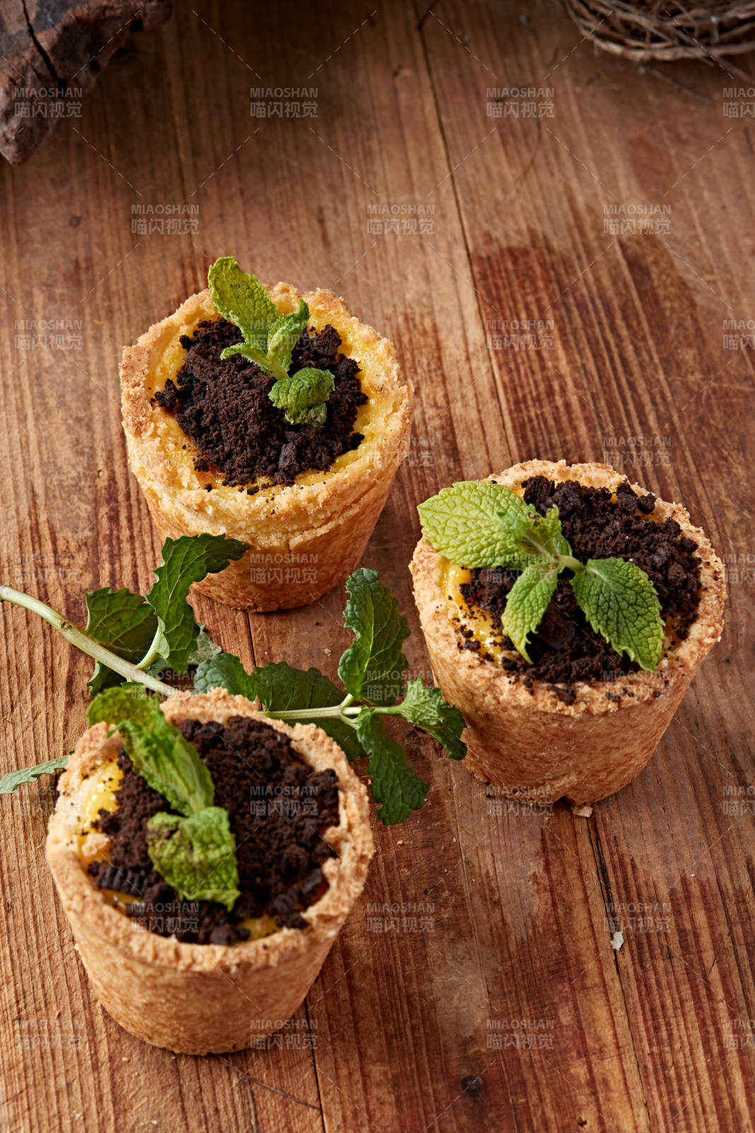 茶餐盆栽蛋挞巧克力冰激凌图片