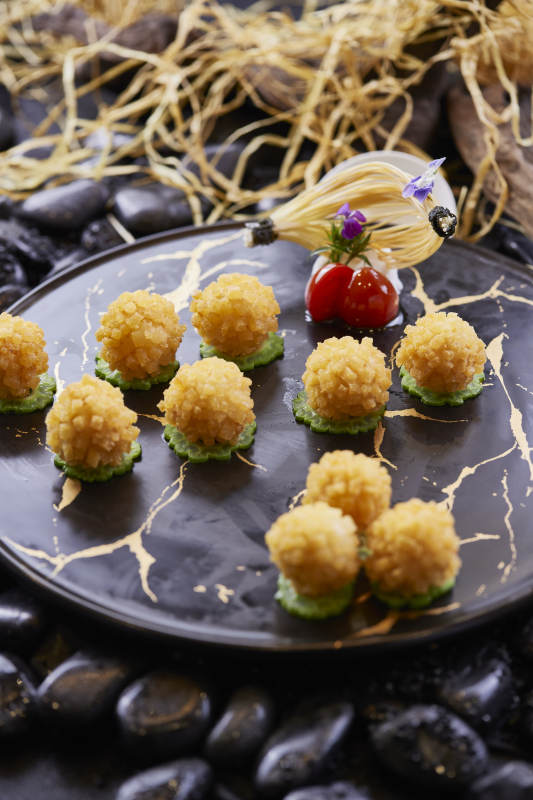 油炸虾泥薯泥丸图片