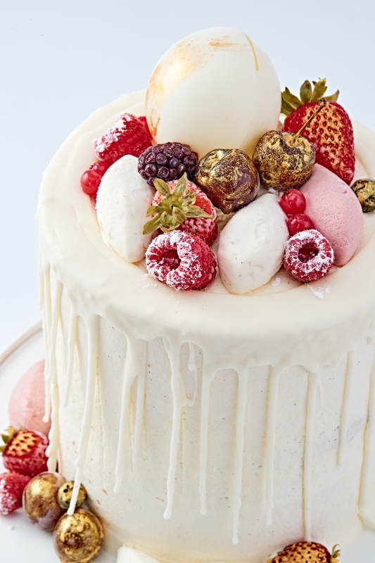 鲜果法式高级奶油慕斯生日婚礼蛋糕图片