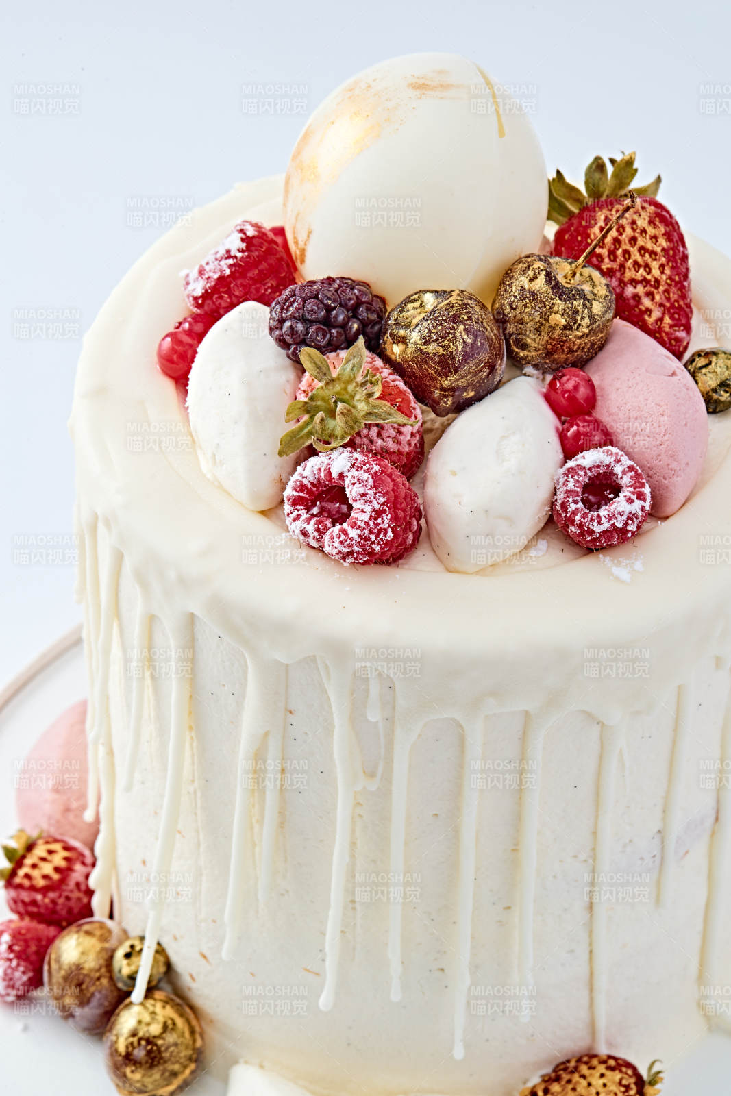 鲜果法式高级奶油慕斯生日婚礼蛋糕图片