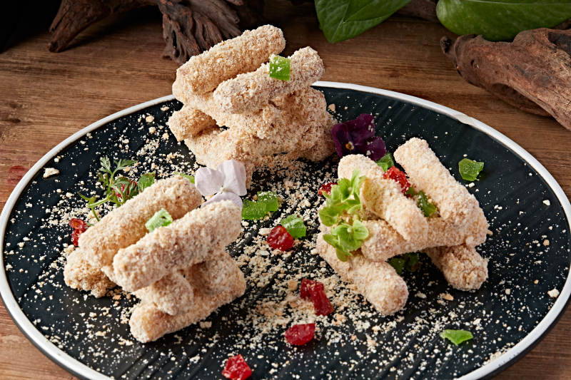 蜜汁甜麦片散粉长山药图片