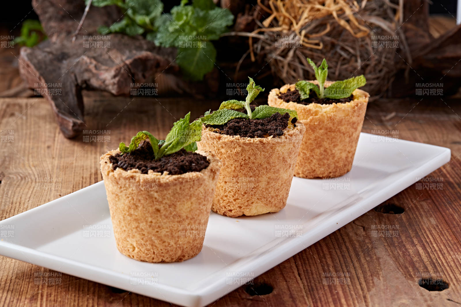 茶餐盆栽蛋挞巧克力冰激凌图片