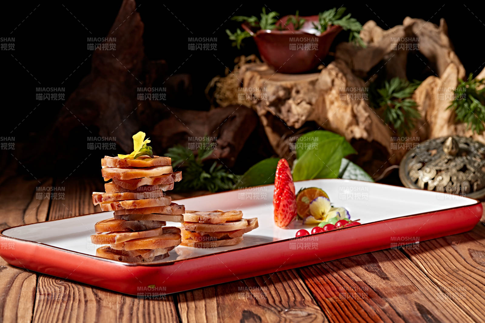 压猪耳肘花切片图片