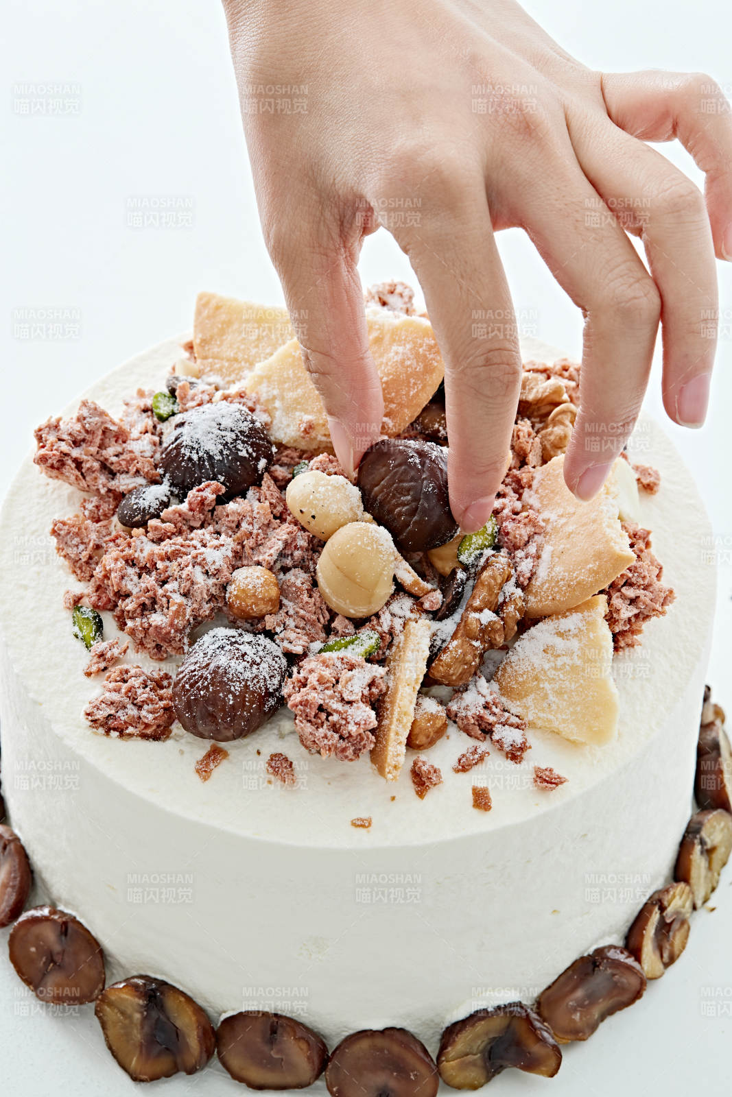 鲜奶油板栗坚果曲奇饼洛丽塔蛋糕图片