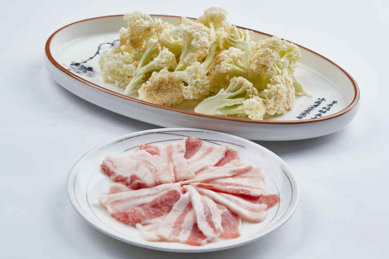 半成品菜有机菜花五花肉配料图片