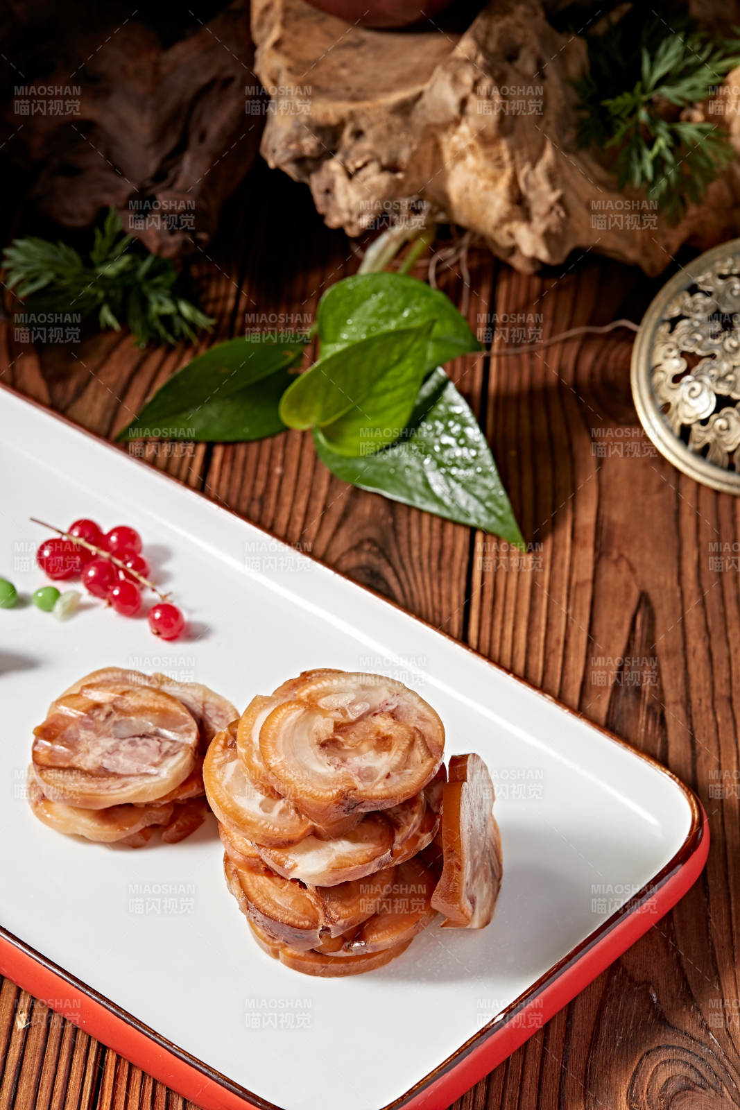 压猪耳肘花切片图片