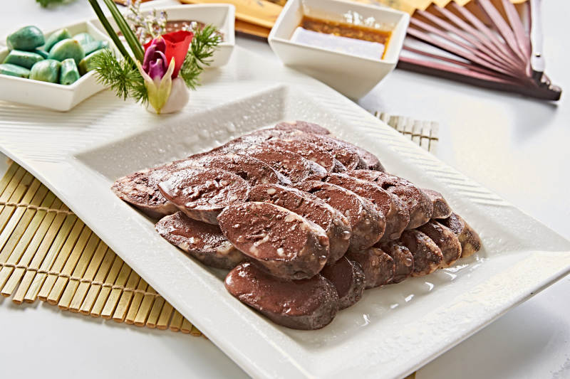 东北炖血肠切片图片