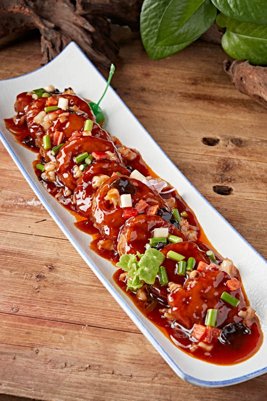 浇汁糖醋炸藕夹图片