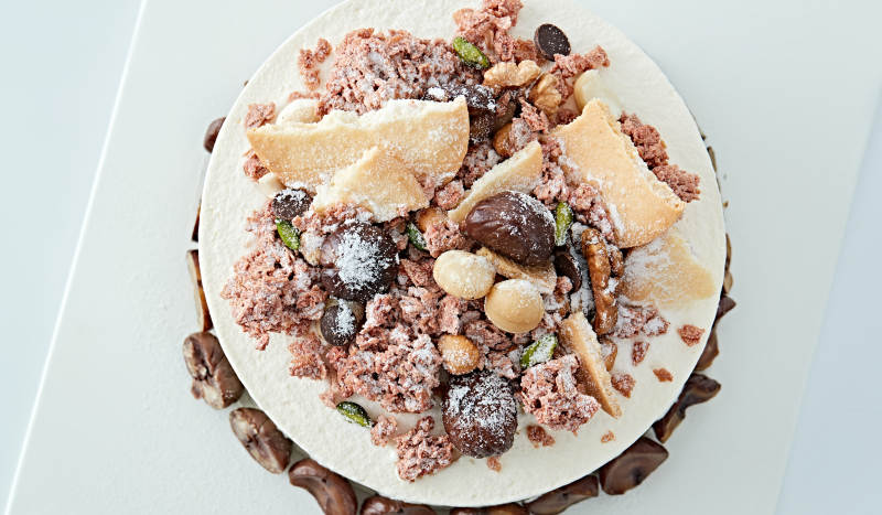 鲜奶油板栗坚果曲奇饼洛丽塔蛋糕图片