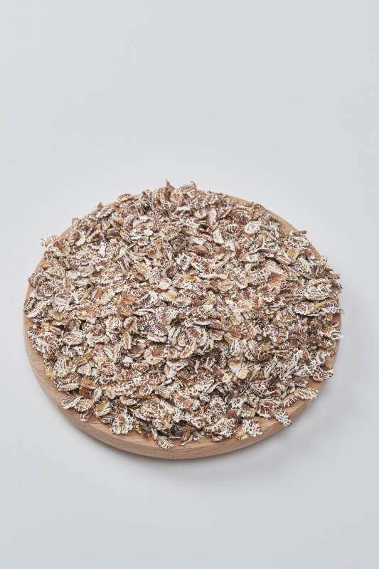 白色背景上的健康低脂黑麦片颗粒图片