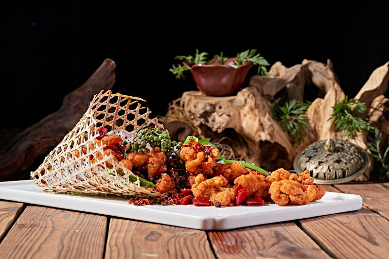香炸麻辣山鸡块图片