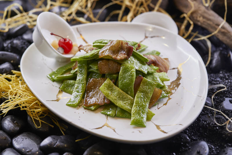 蜜豆小炒五花肉豆角五花肉图片