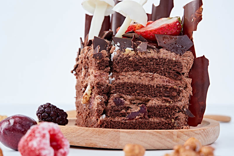 法式鲜果浓香黑森林巧克力生日蛋糕图片