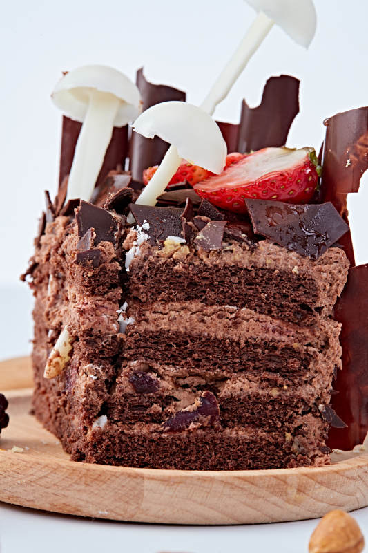 法式鲜果浓香黑森林巧克力生日蛋糕图片