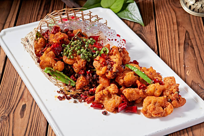 香炸麻辣山鸡块图片