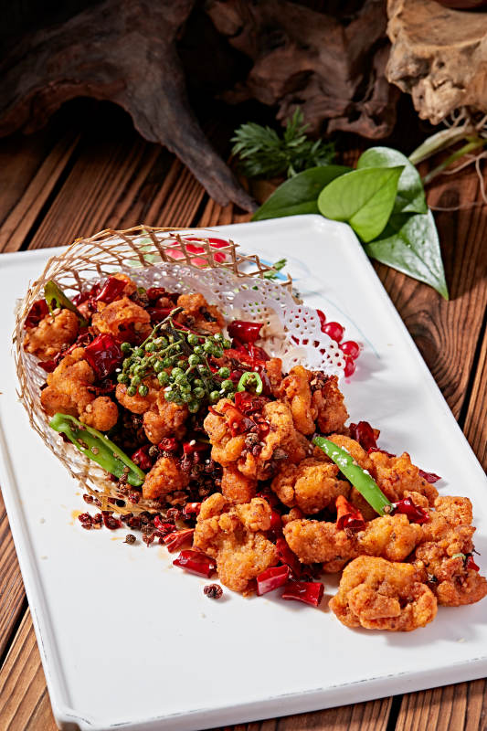 香炸麻辣山鸡块图片