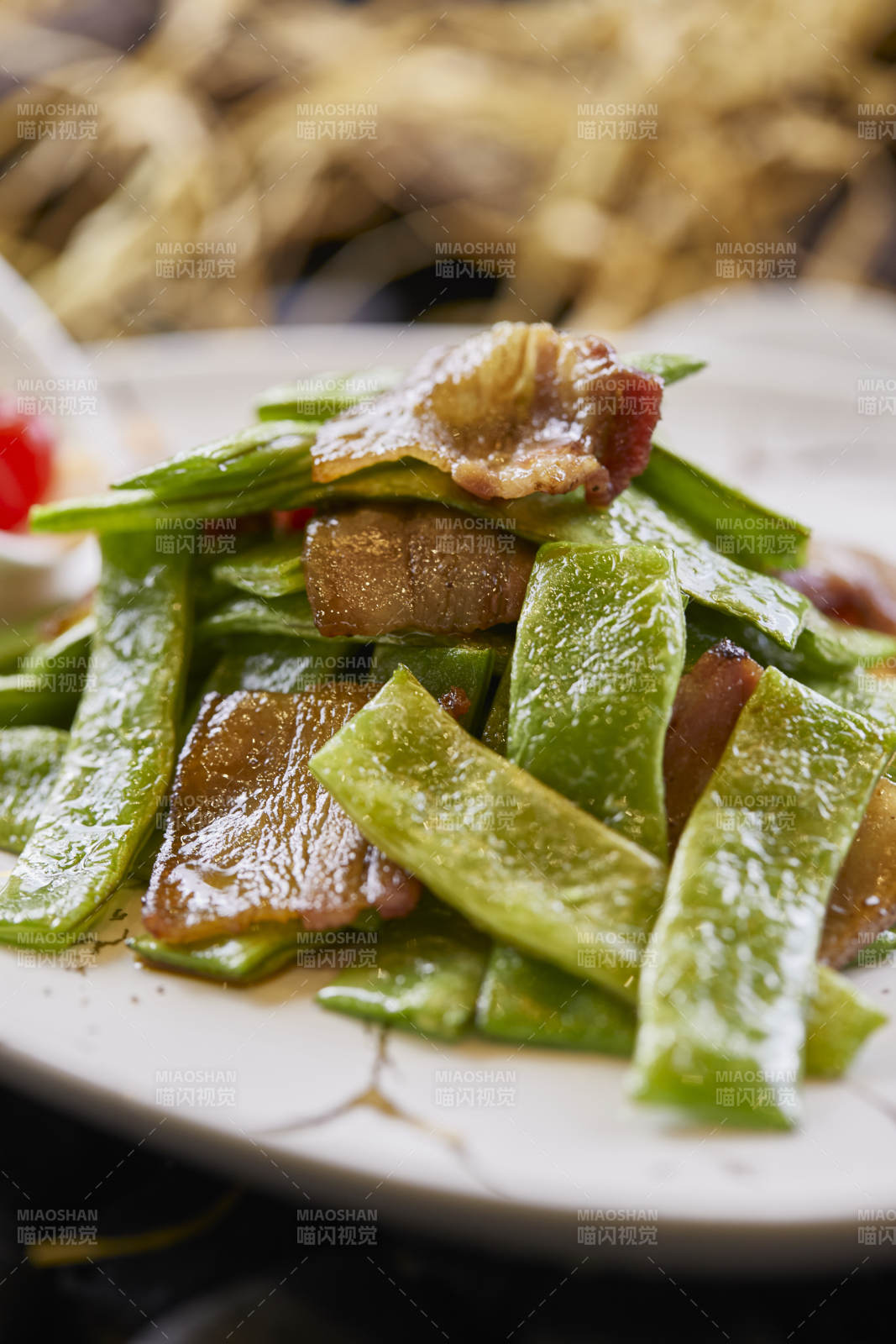 蜜豆小炒五花肉豆角五花肉图片