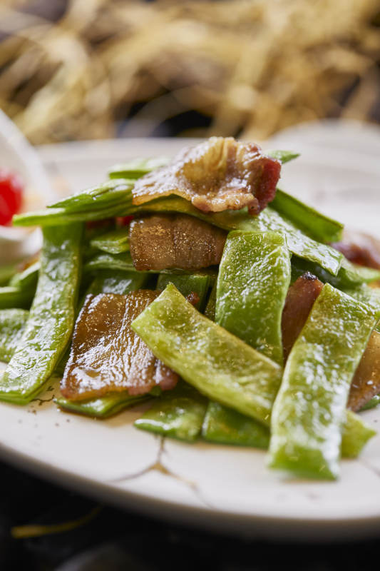 蜜豆小炒五花肉豆角五花肉图片