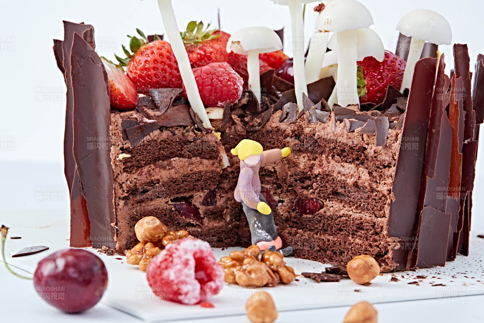 法式鲜果浓香黑森林巧克力生日蛋糕图片