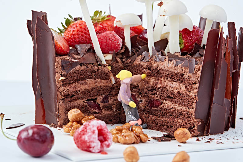 法式鲜果浓香黑森林巧克力生日蛋糕图片