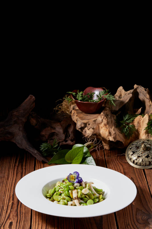 白玉菇小炒青蚕豆图片