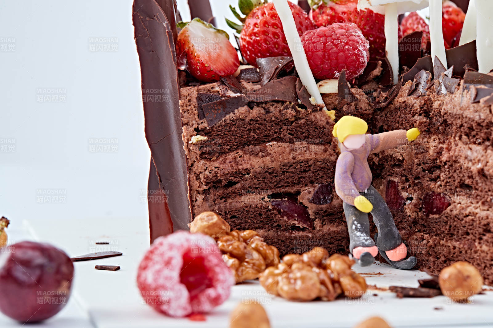 法式鲜果浓香黑森林巧克力生日蛋糕图片