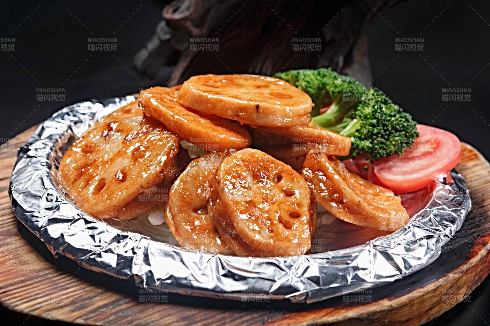 铁板烧汁煎醸藕夹图片