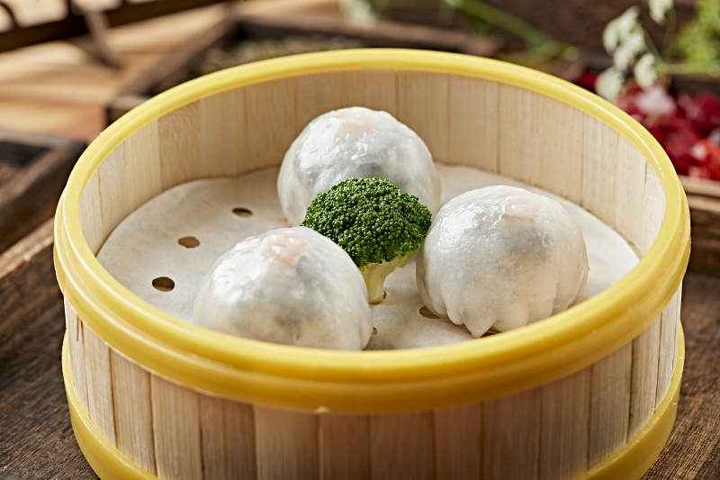 港式茶餐冰皮水晶雪菜猪肉包图片