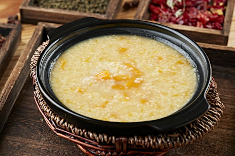 港式茶餐砂锅南瓜金米粥图片